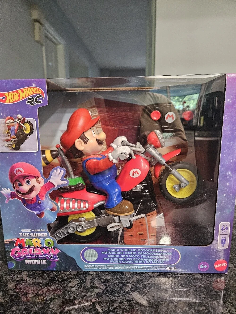 Hot Wheels RC Super Mario Red Motorcycle - The Super Mario Galaxy Movie